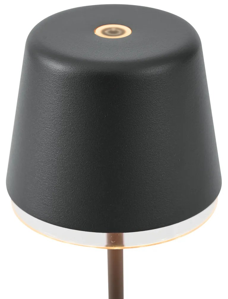 Tafellamp zwart incl. LED IP65 oplaadbaar met laadstation - Treble