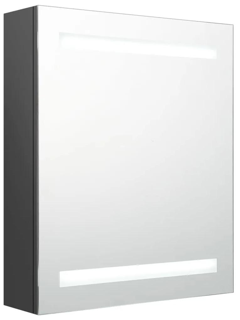 vidaXL Badkamerkast met spiegel en LED 50x14x60 cm grijs