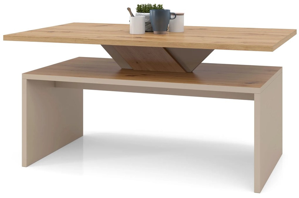 SISI eiken artisan / beige, salontafel