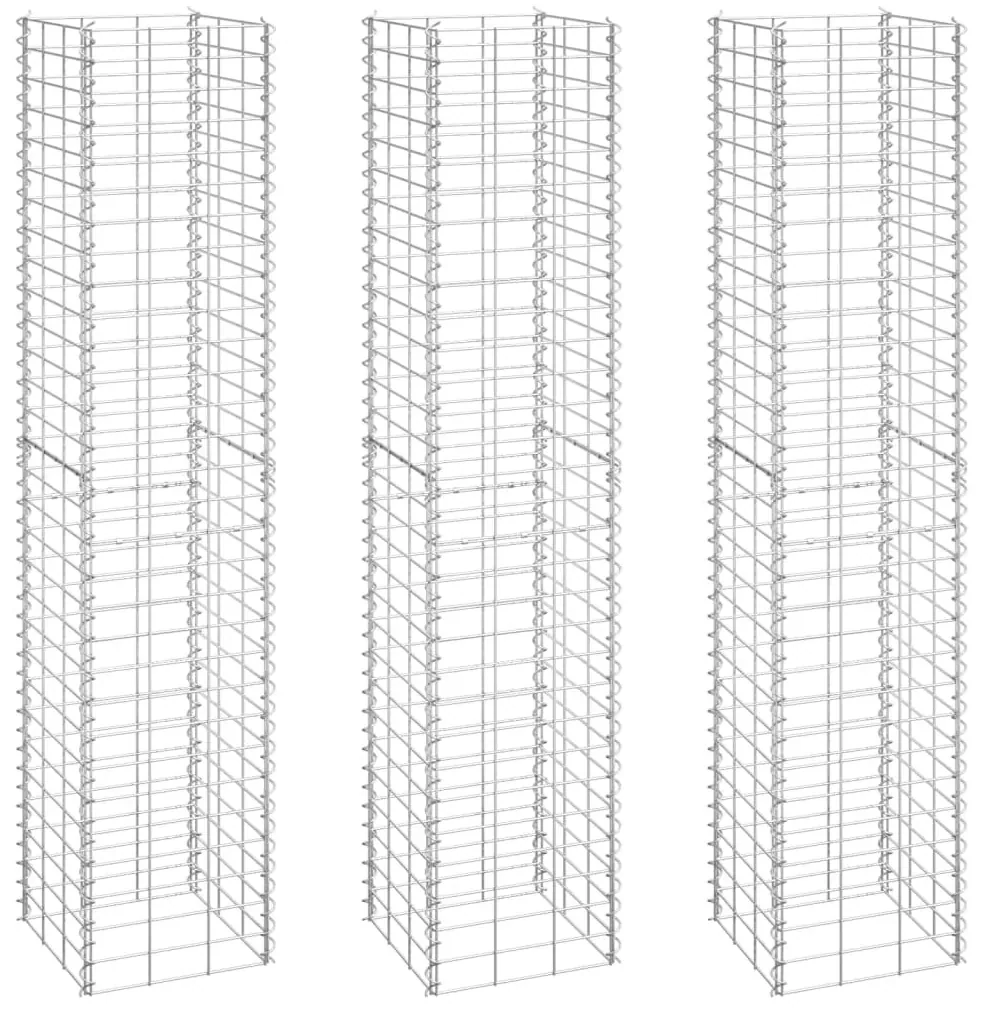 vidaXL Schanskorf plantenbakken 3 st verhoogd 30x30x150 cm ijzer