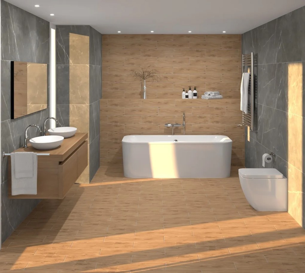 Navale Silva vloertegel 15x60cm eiken warm houtlook gerectificeerd