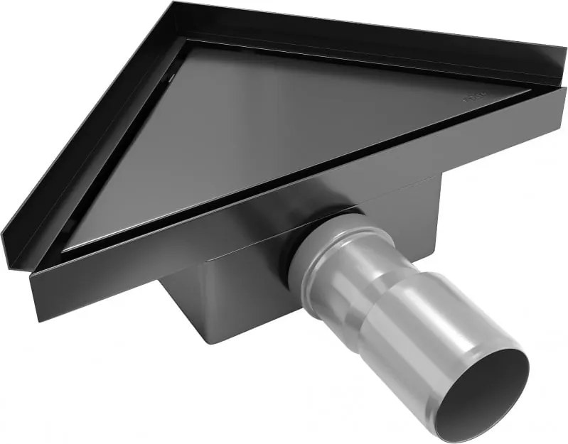 Mexen Flat-T M13 vloerafvoer driehoekig 20 x 20 cm, zwart - 1710320