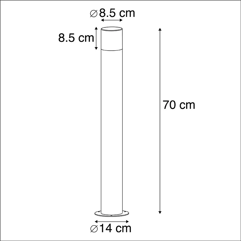 Moderne staande buitenlamp zwart 70 cm - Odense Modern E27 IP44 Buitenverlichting