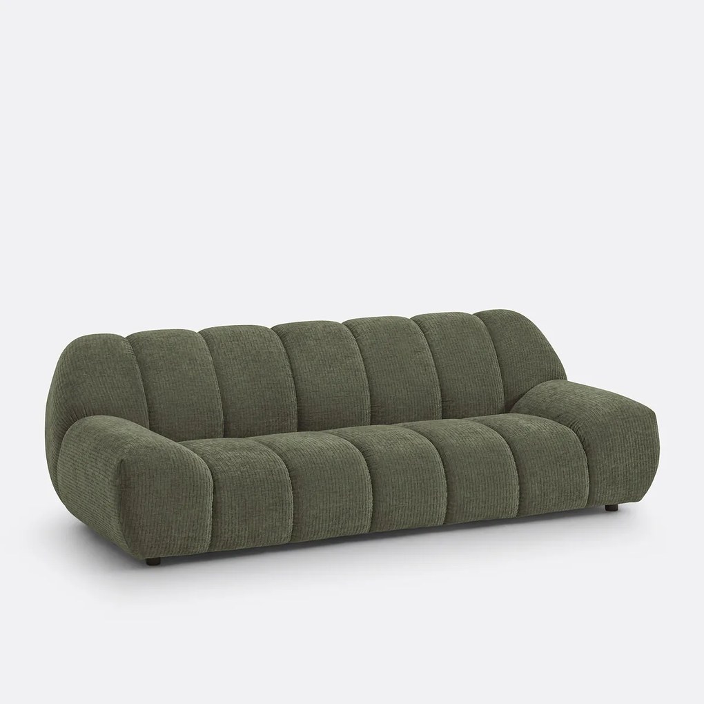 4-zitsbank van chenille fluweel met reliëf, Nuria