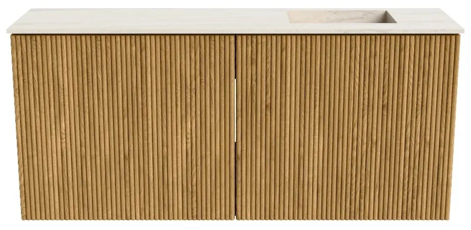 Mondiaz Joya DLux 90cm toiletmeubel oak met wastafel faye rechts zonder kraangat meli