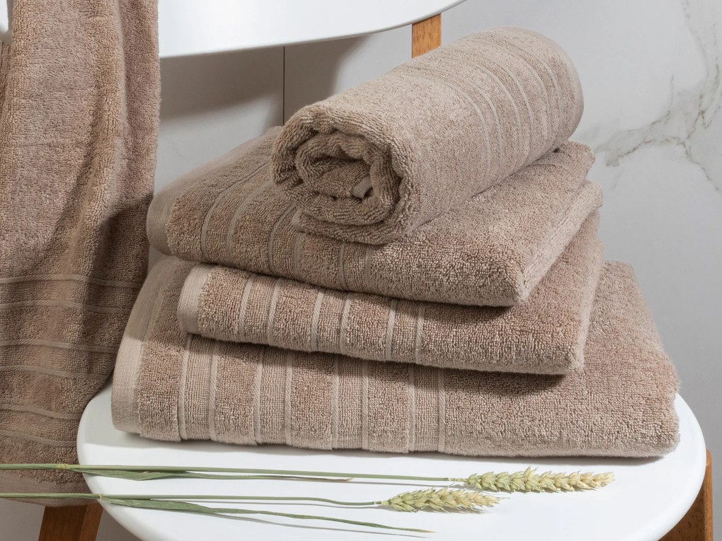 Handdoek DoubleLife Recycled Cotton Collectie – 4 stuks – 50×100 – warm sand