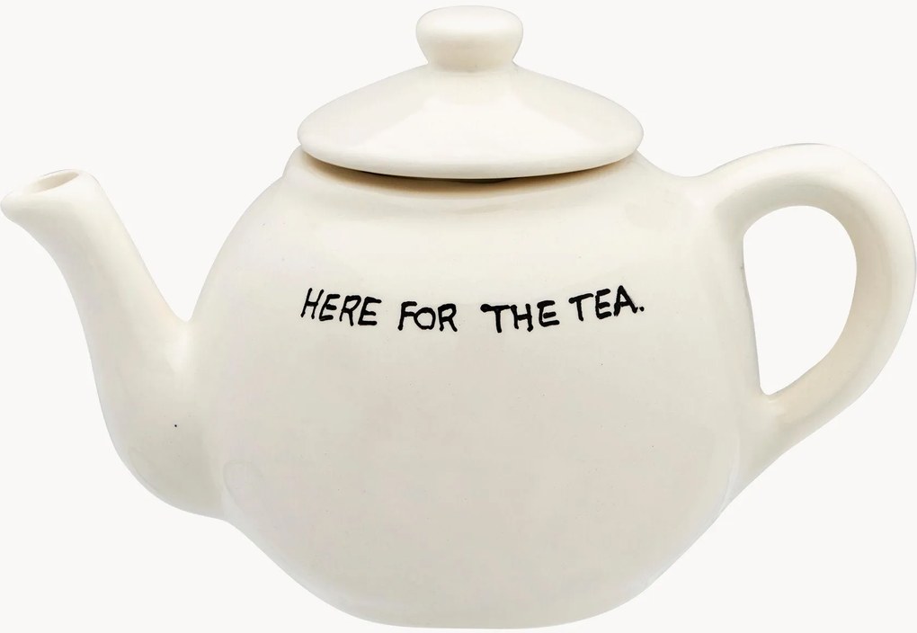 Handbeschilderde theepot Here For The Tea
