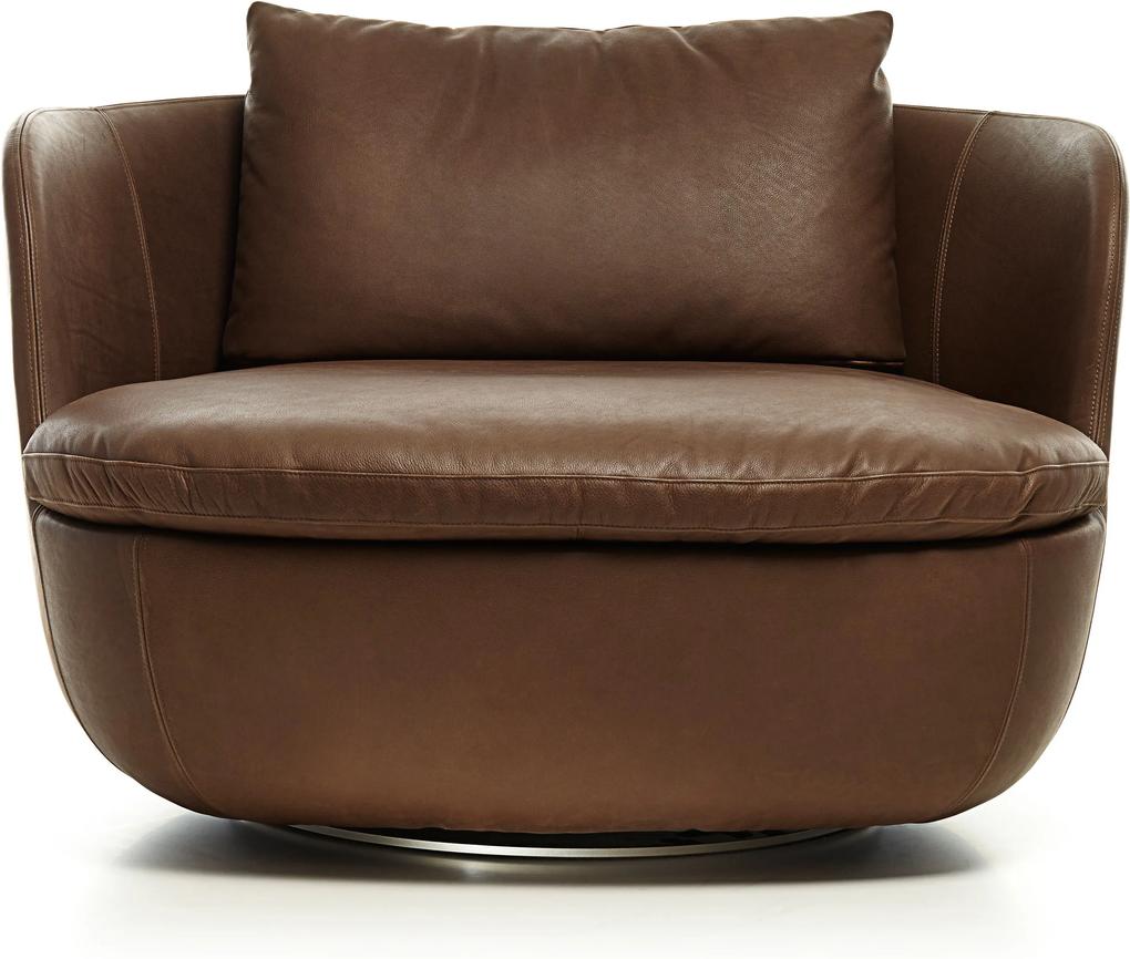 Moooi Bart Swivel fauteuil cervino leather mud