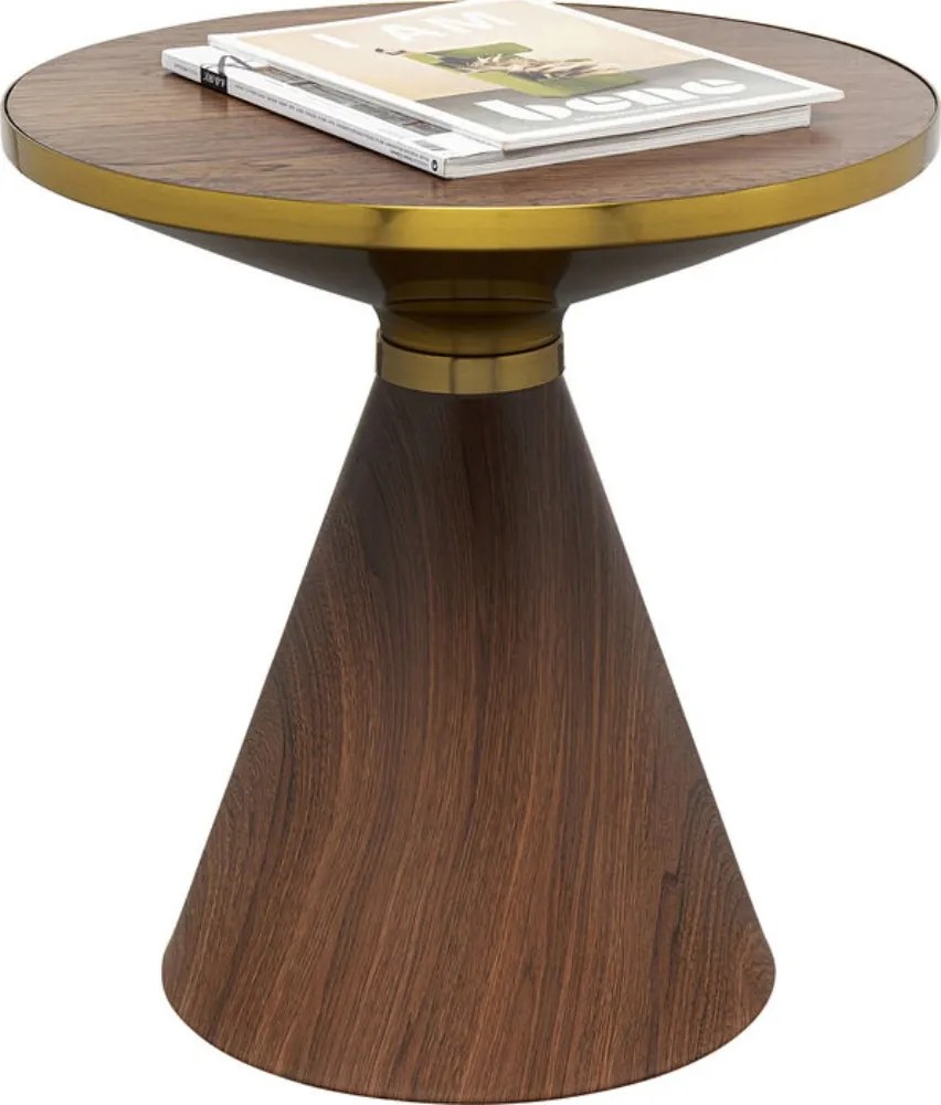 Kare Design Cono Ronde Bijzettafel Walnoot - 50 X 50cm.