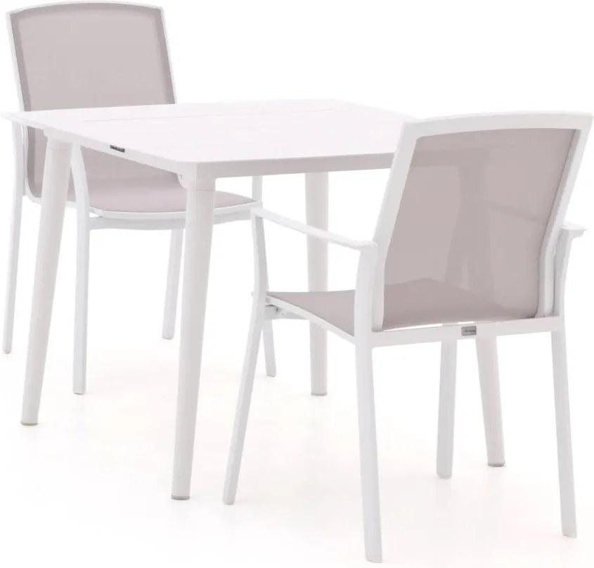 Diningset Bellagio  | 2 personen aluminium | Tuinset stapelbaar | 3-delig | Kees Smit Tuinmeubelen
