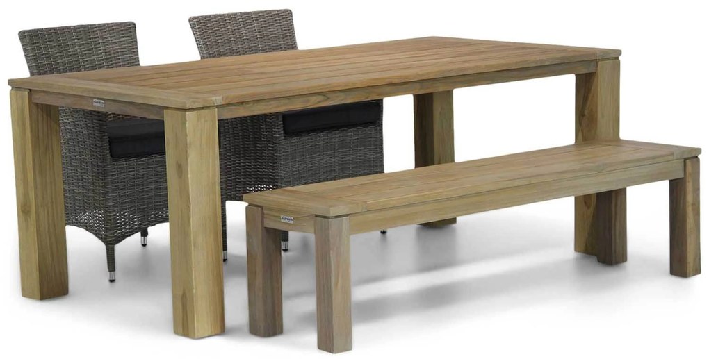 Tuinset 4 personen 200 cm Wicker Grijs Garden Collections Dublin/Brighton