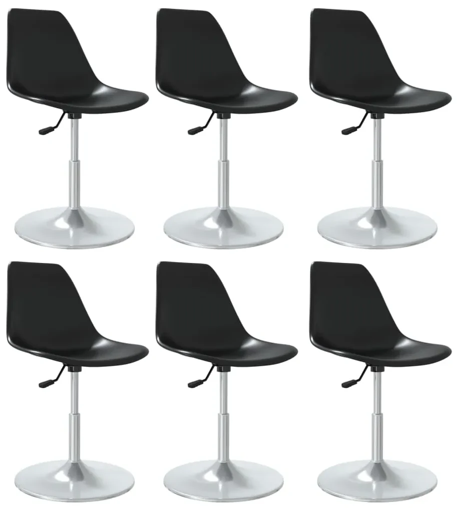 vidaXL Eetkamerstoelen draaibaar 6 st polypropeen zwart