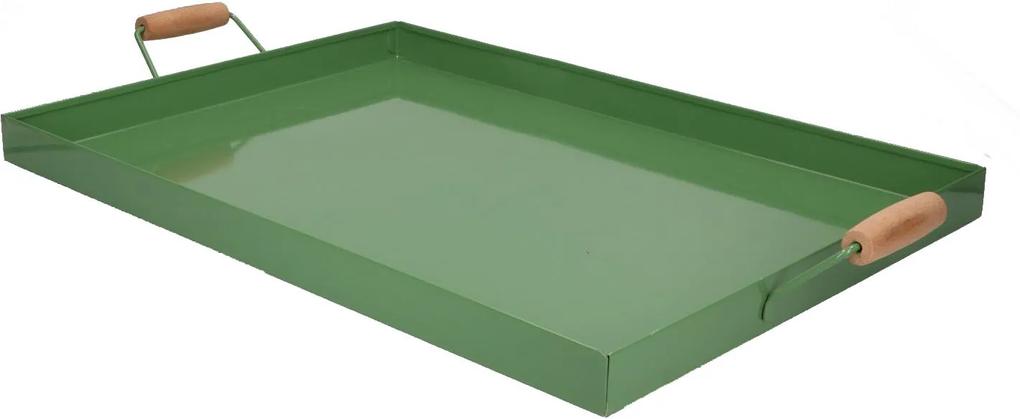 Dienblad, zink, groen, 39 x 56 cm