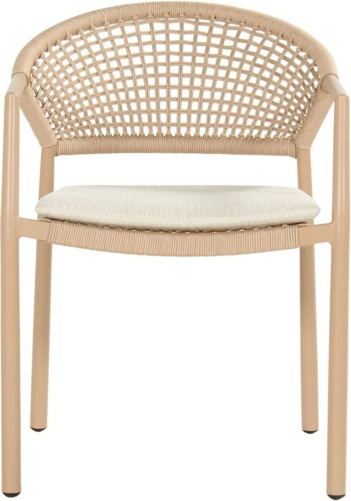 Tuinset Ronde Tuintafel 4 personen 120 cm Rope Taupe  Hartman Taragona/Girona