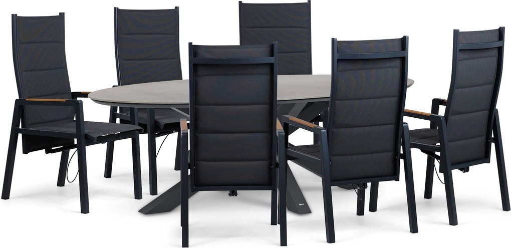 Tuinset 6 personen 240 cm Aluminium Grijs Lifestyle Garden Furniture Essence/Lunea