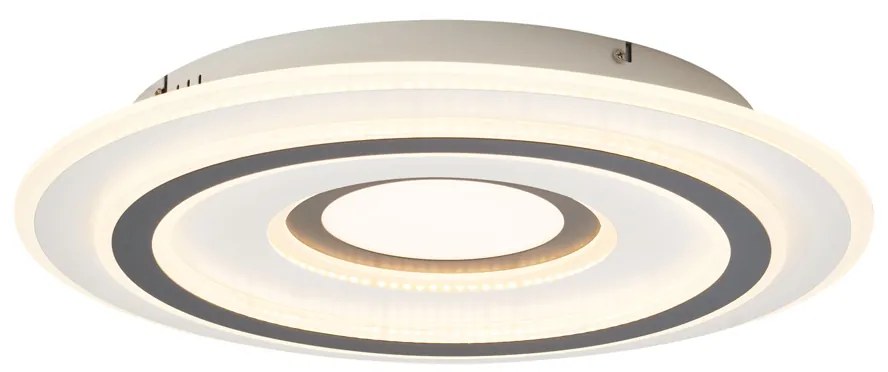Design plafondlamp wit met donkergrijs rond incl. LED dimbaar - Taylor
