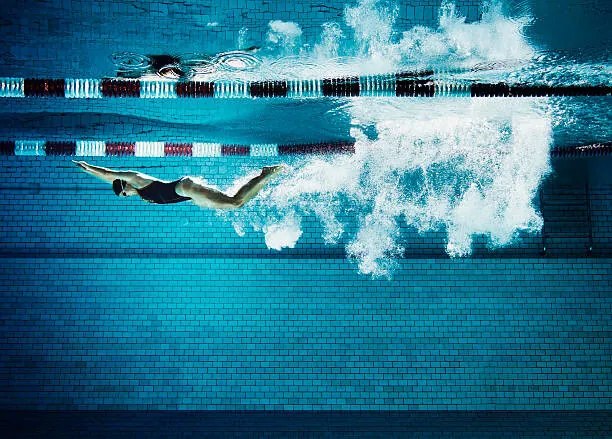 Foto Female swimmer underwater in pool, Henrik Sorensen