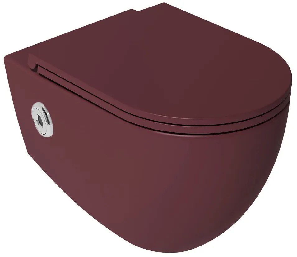 Isvea Infinity toiletpot met bidet en sensor randloos rood