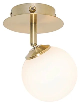 Moderne spot goud met opaal glass met schakelaar - Athens