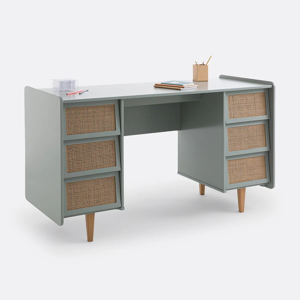 Bureau met dubbele sokkel en 6 lades, Kaya