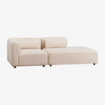 Modulaire Hoekbank Van 2 Delen Met Rechter Chaise Longue Fogler Teddystof Crème Beige - Sklum