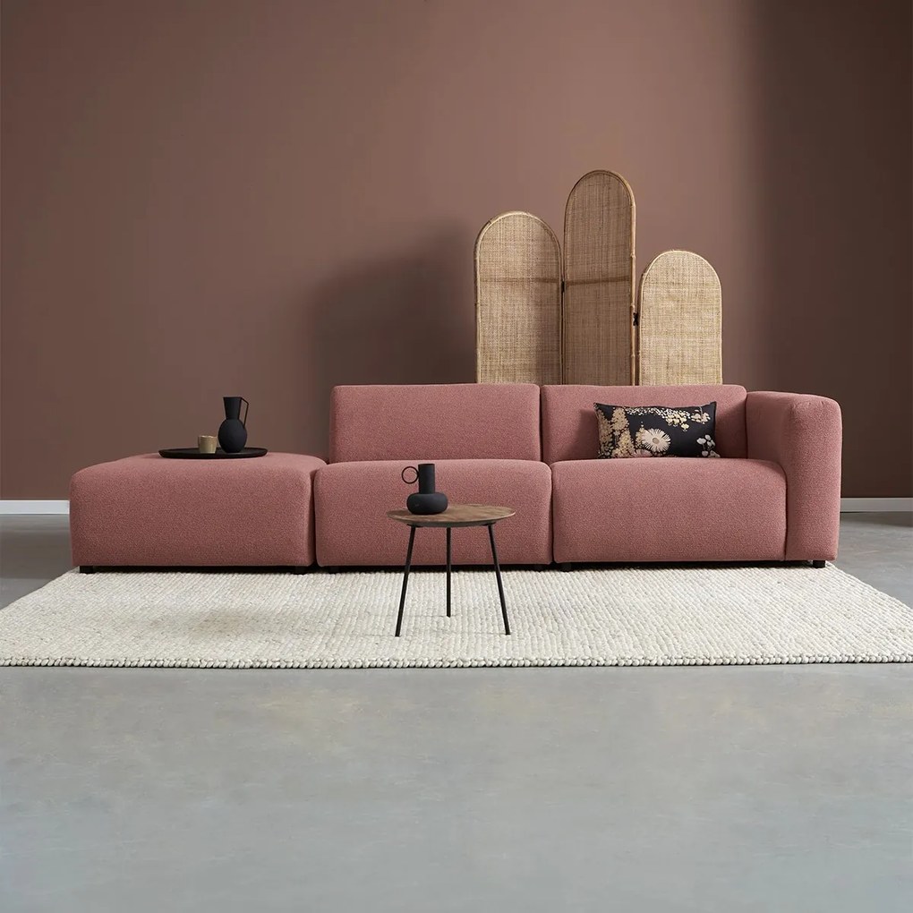 Rechte Bank Met Hocker Links Terracotta Roze