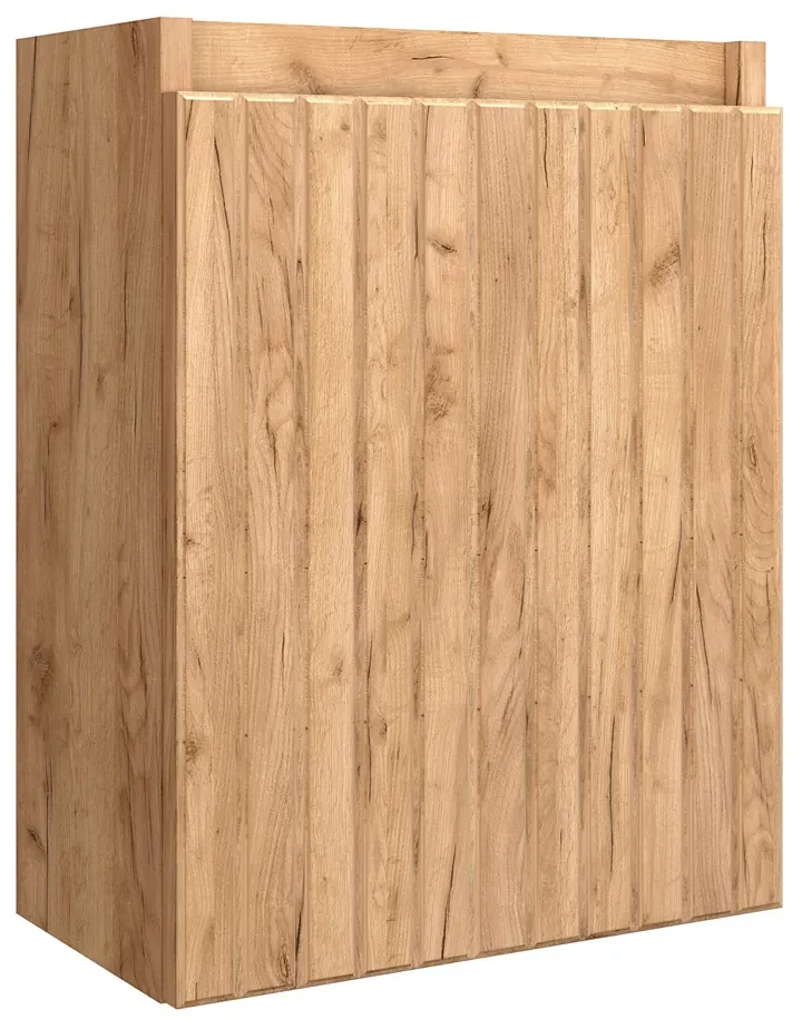 Fontana Bano toiletmeubel ribbelfront warm eiken 40x22cm met mat witte waskom