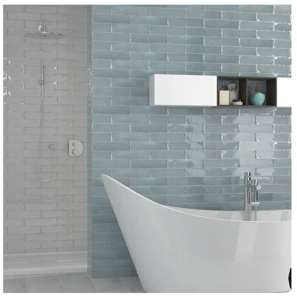Wandtegel 7,5x30 Cm Cifre Soul Aqua Glans RBT163