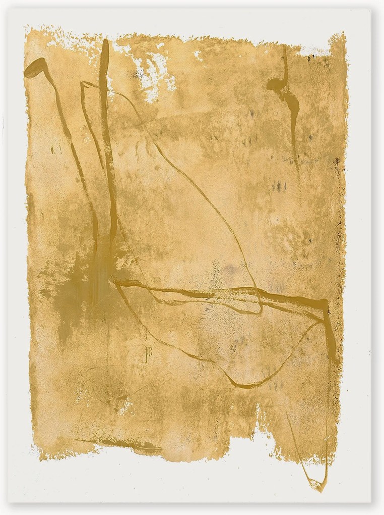 Handbeschilderde canvasdoek Yellow Layer