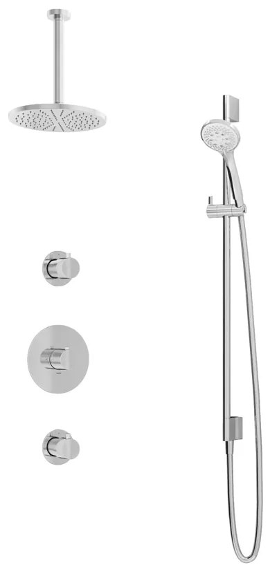 Hotbath Get Together IBS1CR inbouwdouche met 3s handdouche, 30cm plafondbuis en glijstang chroom