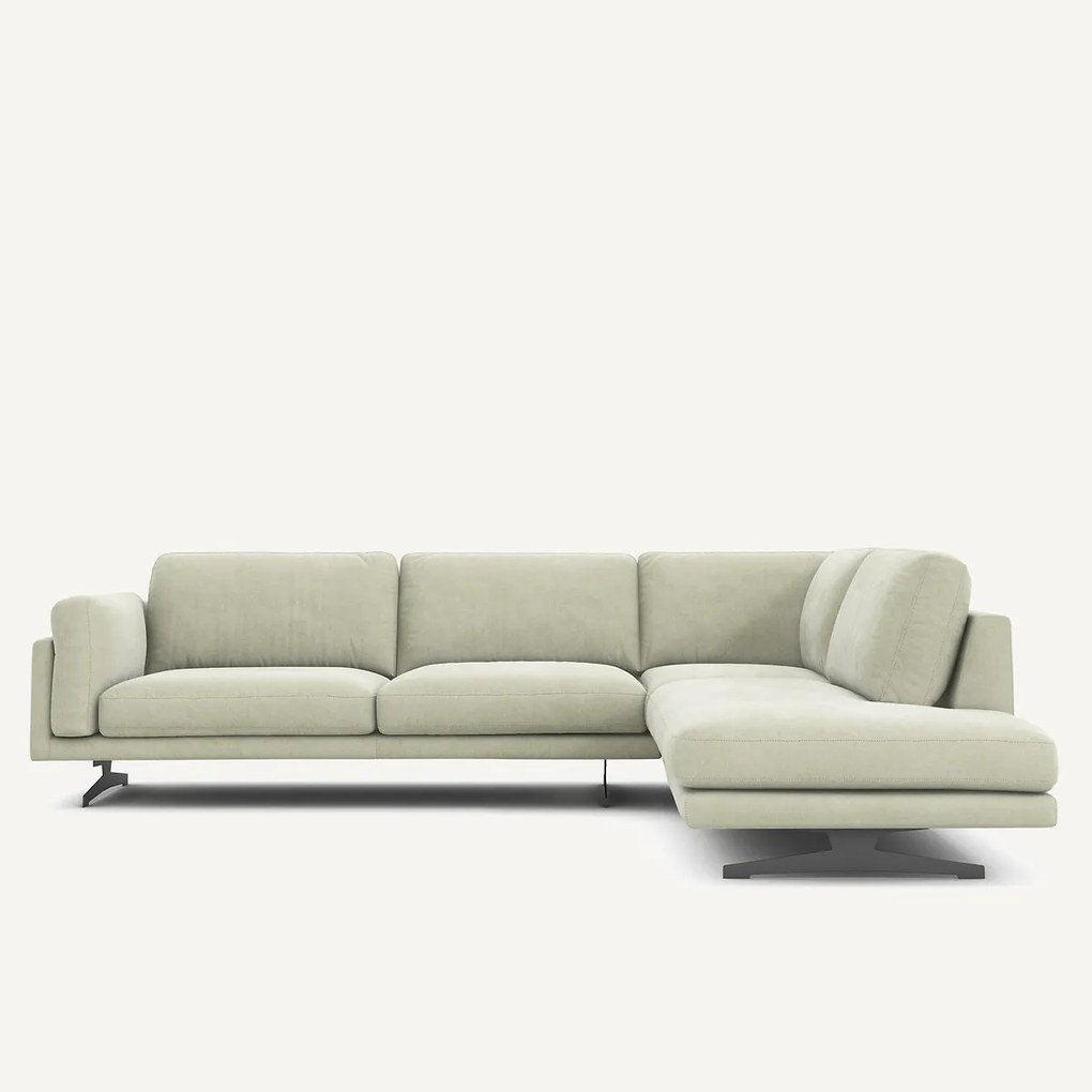 Hoekbank van stonewashed fluweel, CÉSAR