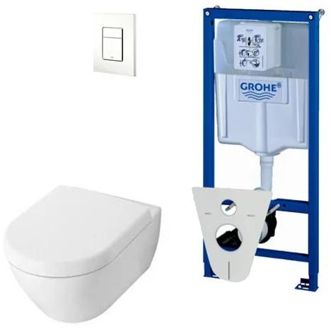 Villeroy en Boch Subway 2.0 DirectFlush toiletset met Grohe reservoir en bedieningsplaat wit