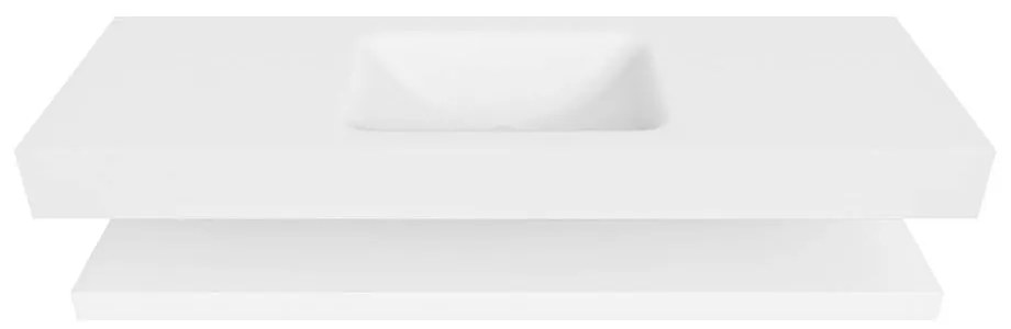 Zaro Alan badmeubel 140cm met planchet talc en vrijhangende wastafel cloud midden zonder kraangat talc