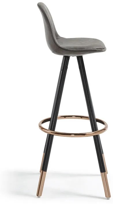 Kave Home Slad Luxe Kruk Met Imitatieleer Grijs