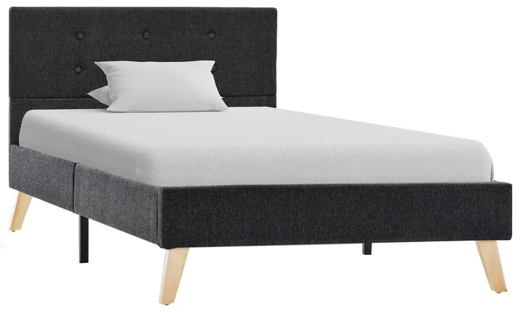 vidaXL Bedframe stof donkergrijs 100x200 cm