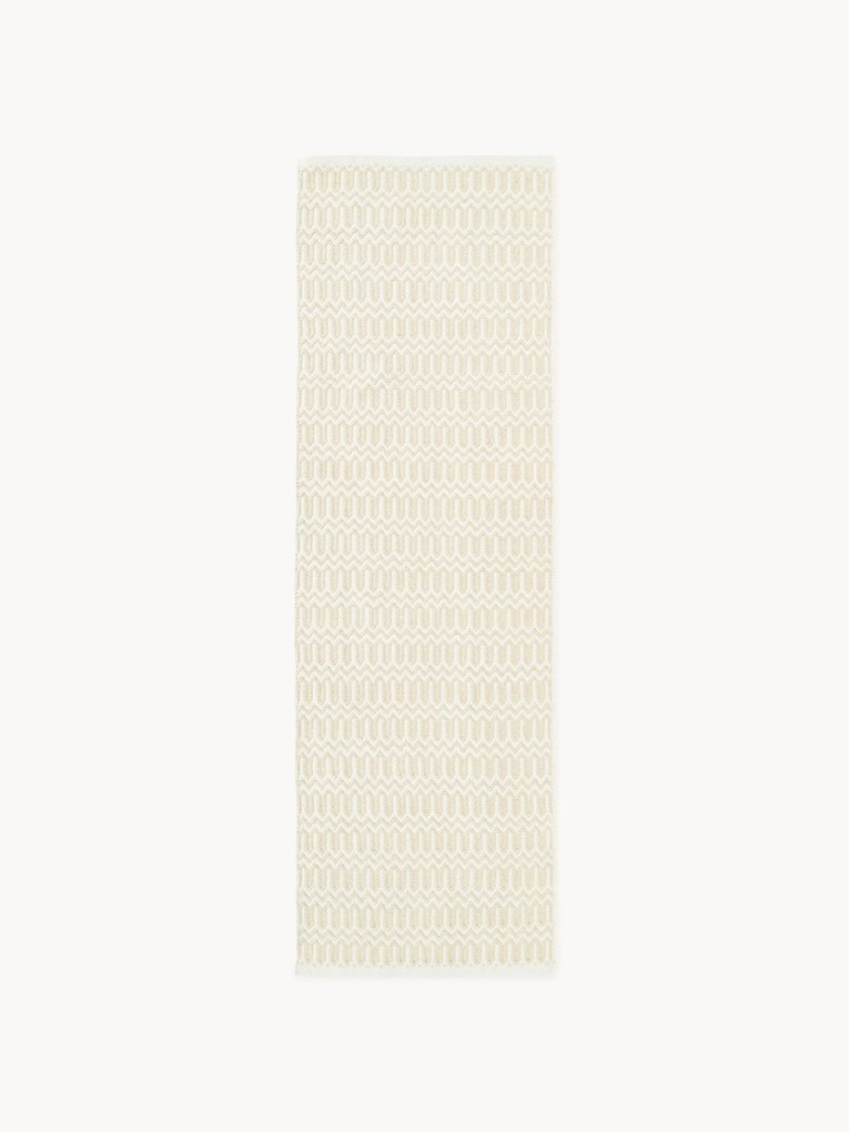 Handgeweven in- & outdoor loper Rune met geometrisch patroon