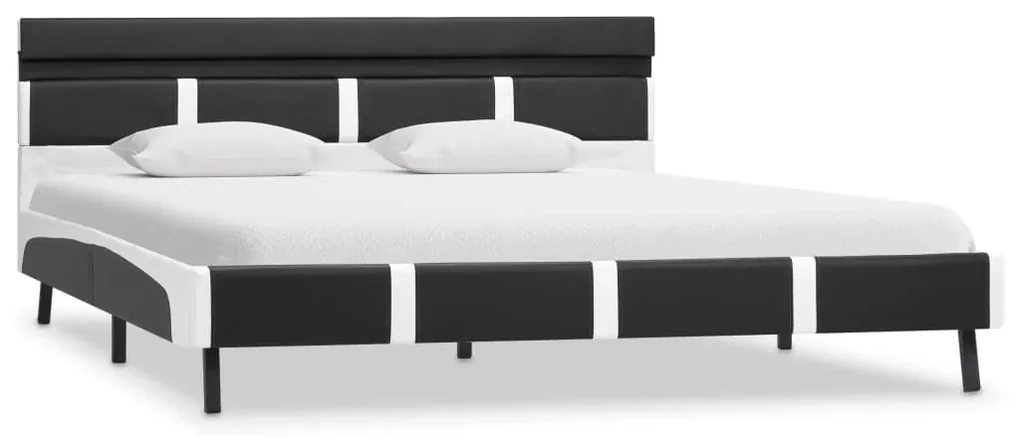 vidaXL Bedframe met LED kunstleer grijs 160x200 cm