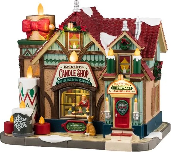 Lemax - 'Kristin's Candle Shop' - Verlicht gebouw - Exclusief adapter (Werkt op batterijen)