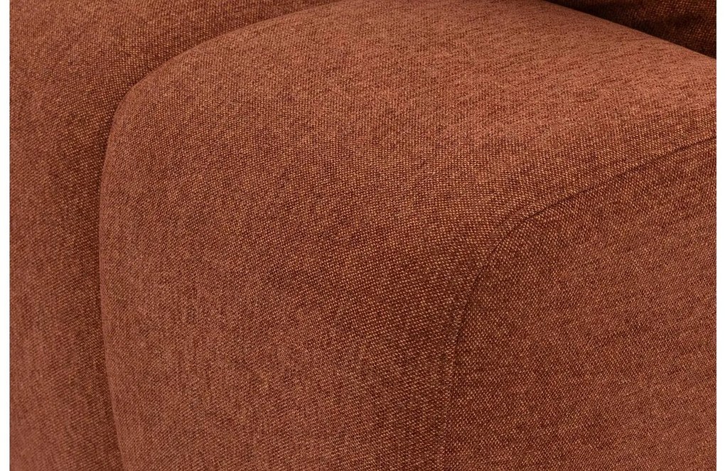 Goossens Excellent Bank Kubus bruin, stof, 1,5-zits, modern design met chaise longue rechts