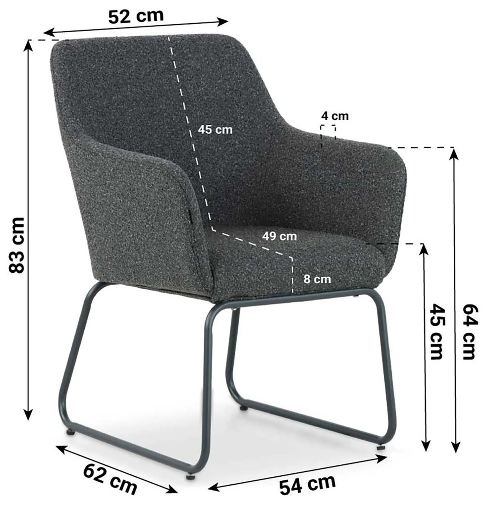 Tuinset 4 personen 120 cm Outdoor textiel Grijs Lifestyle Garden Furniture Lugo/Vienna