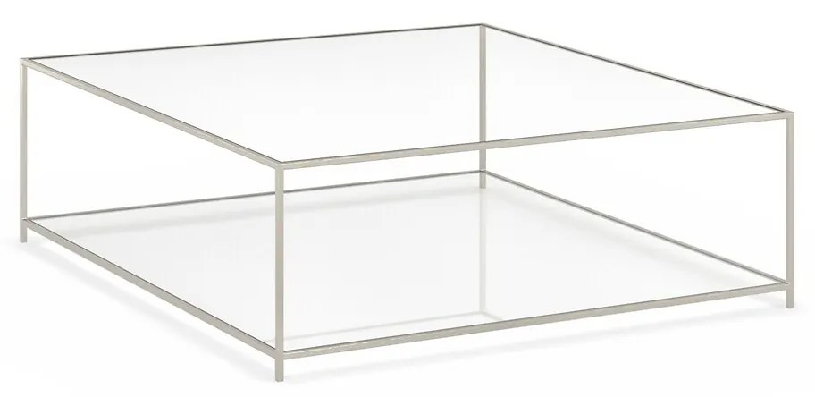 Vierkante salontafel, gesatineerd nikkel, Sybil
