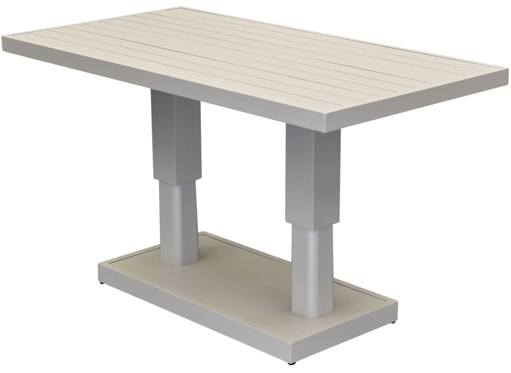 Saigon dining tuintafel aluminium latte in hoogte verstelbaar 136x72xH51/78 cm