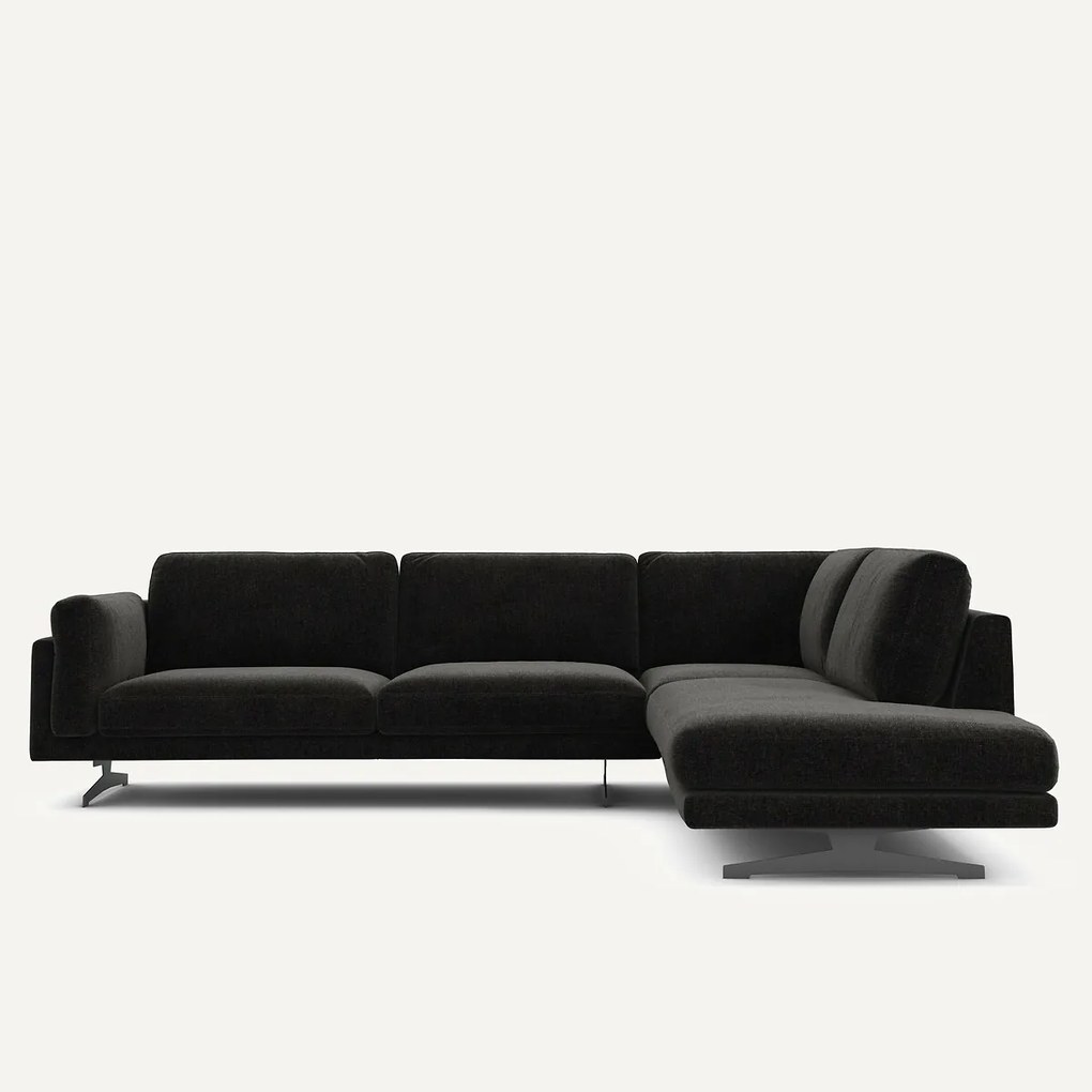 Chenille fluwelen hoekbank met longchair, César