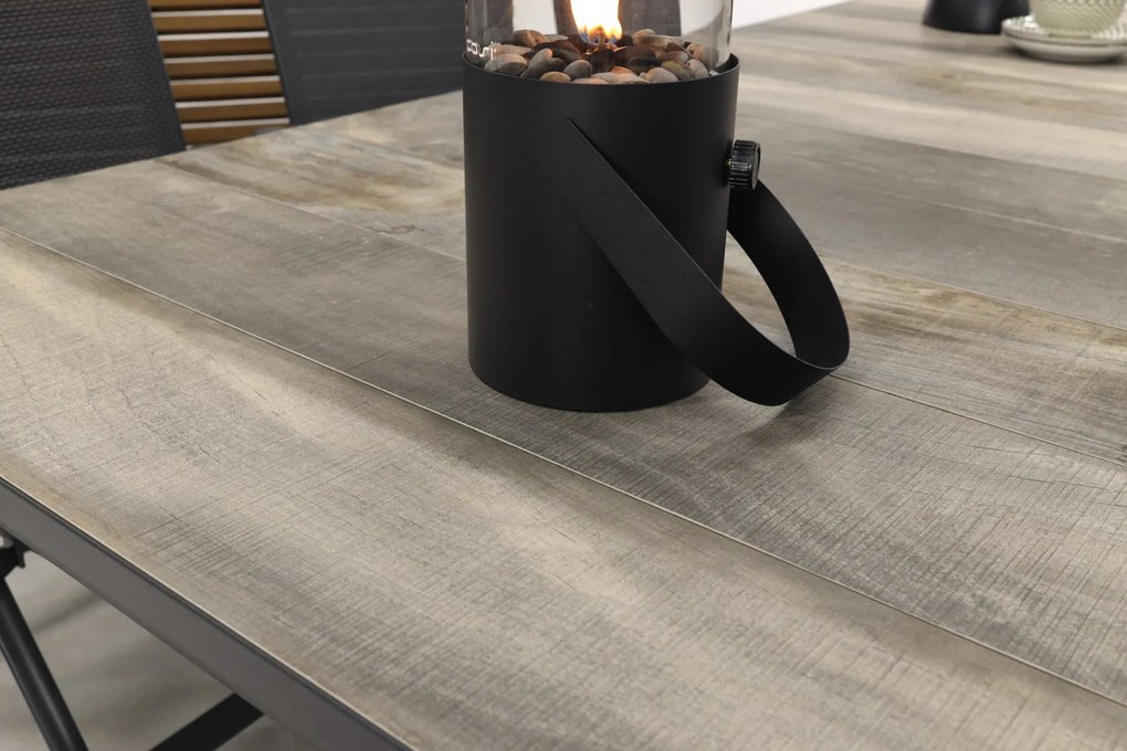 Hartman Napoli/Kings verstelbare tuinset antraciet - 220x100 cm. - Keramiek tafelblad