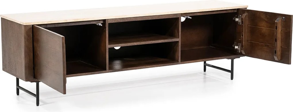 Tv-meubel Met Travertin Blad 170 Cm - 170x40x52cm.