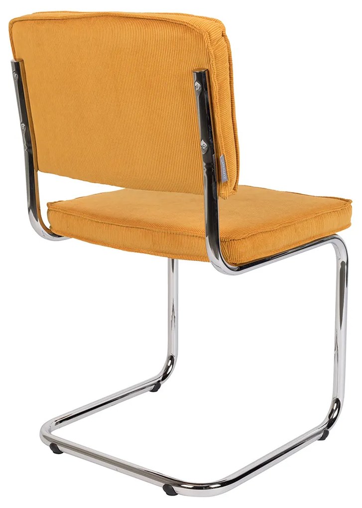 Zuiver Ridge Rib Retro Stoel Ribstof Geel
