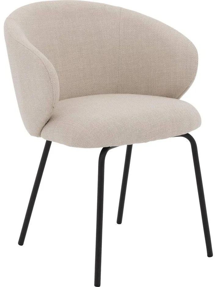 Goossens Stoel Noomi beige stof met armleuning,