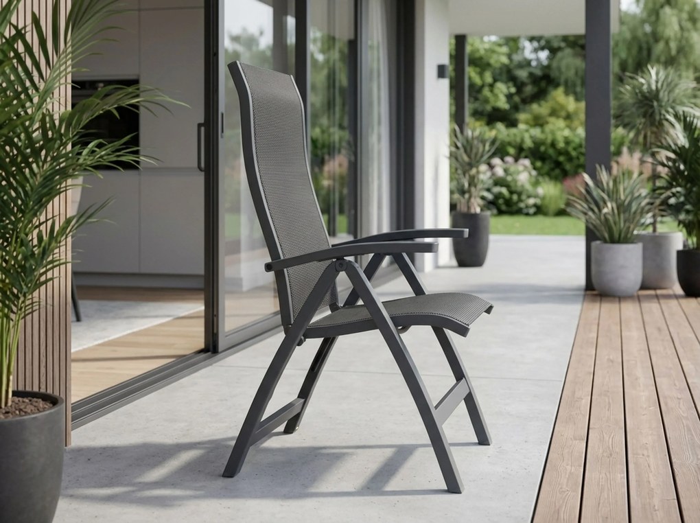 Tuinset 4 personen 180 cm Aluminium/Textileen /Aluminium/textileen Grijs Presto Tarenta/Valley