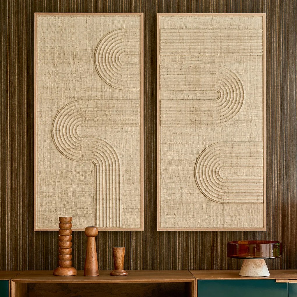 Muurdecoratie in duo, geweven palm, Telaga