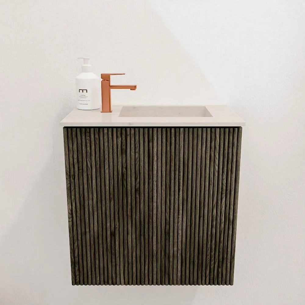 Mondiaz Joya DLux 40cm toiletmeubel shadow met wastafel faye rechts 1 kraangat meli